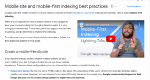 Google’s mobile-first indexing guidelines
